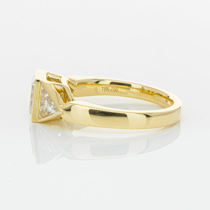 18ct Yellow Gold 1.52ct Princess Cut Diamond Ring-Ring-Walker & Hall