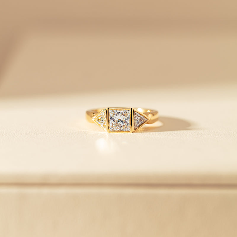 18ct Yellow Gold 1.52ct Princess Cut Diamond Ring-Ring-Walker & Hall