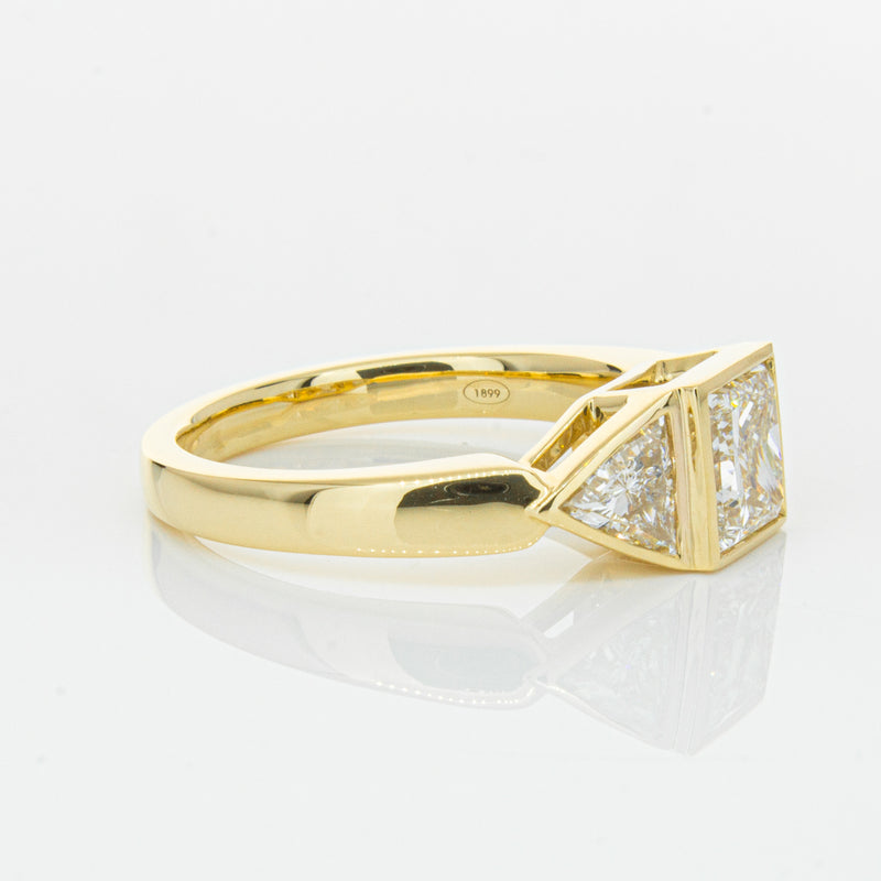 18ct Yellow Gold 1.52ct Princess Cut Diamond Ring-Ring-Walker & Hall