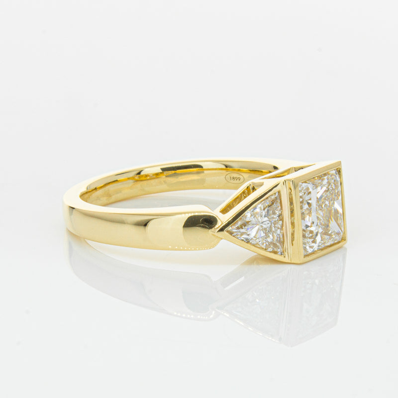 18ct Yellow Gold 1.52ct Princess Cut Diamond Ring-Ring-Walker & Hall