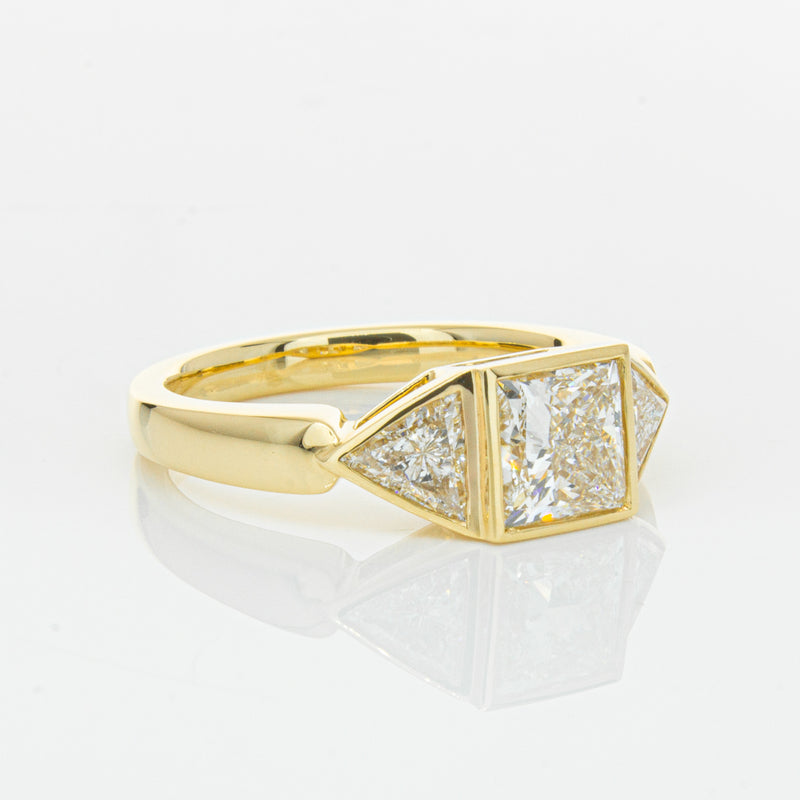 18ct Yellow Gold 1.52ct Princess Cut Diamond Ring-Ring-Walker & Hall