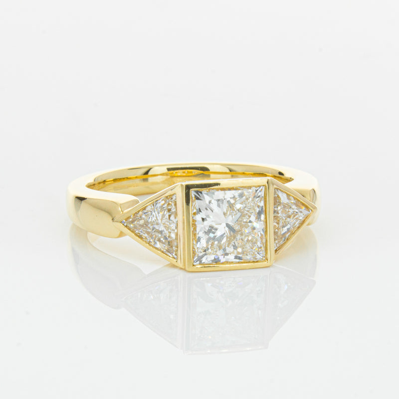 18ct Yellow Gold 1.52ct Princess Cut Diamond Ring-Ring-Walker & Hall