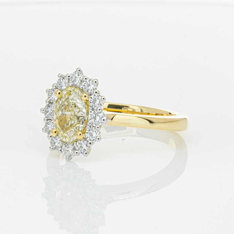 18ct Yellow Gold Oval Cut Diamond Belle Ring-Ring-Walker & Hall