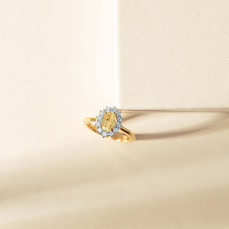 18ct Yellow Gold Oval Cut Diamond Belle Ring-Ring-Walker & Hall