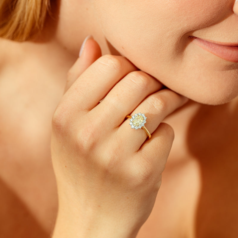 18ct Yellow Gold Oval Cut Diamond Belle Ring-Ring-Walker & Hall