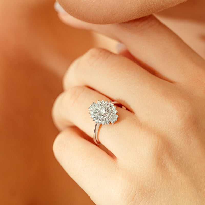 18ct White Gold .30ct Diamond Kira Ring-Ring-Walker & Hall