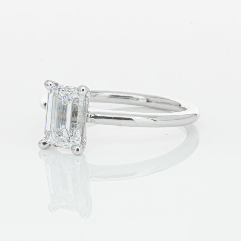 18ct White Gold 1.51ct Emerald Cut Diamond Melba Ring-Ring-Walker & Hall
