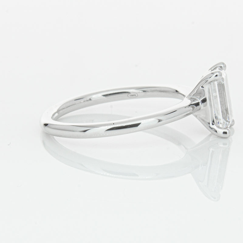 18ct White Gold 1.51ct Emerald Cut Diamond Melba Ring-Ring-Walker & Hall