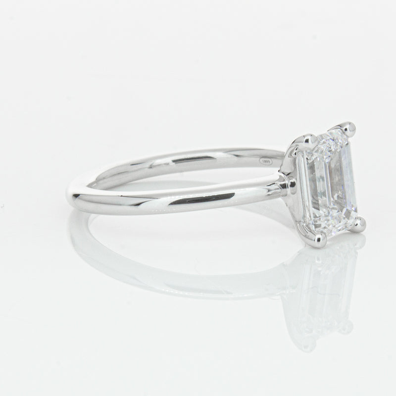 18ct White Gold 1.51ct Emerald Cut Diamond Melba Ring-Ring-Walker & Hall
