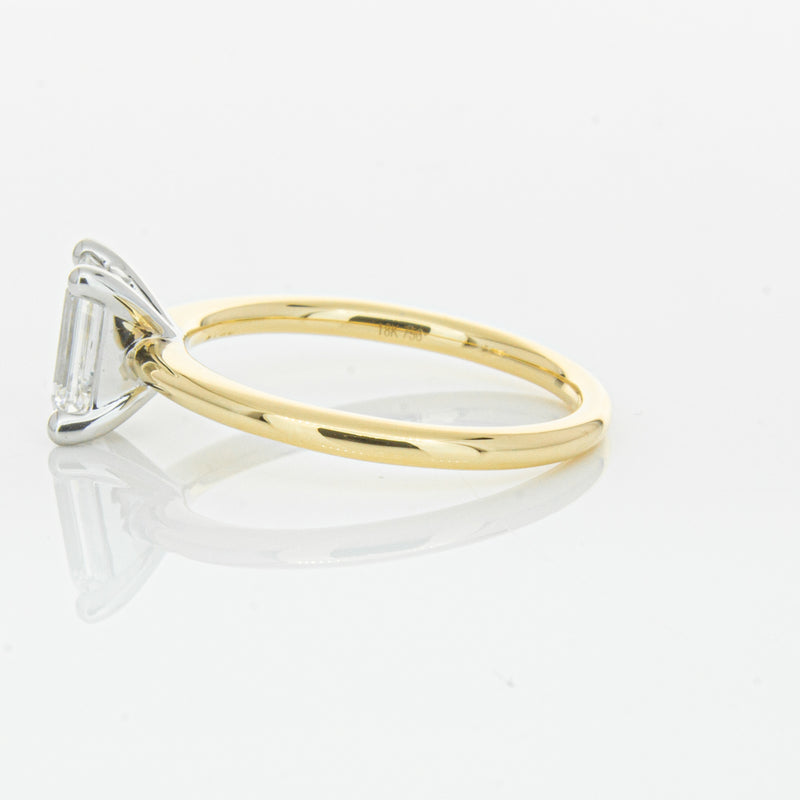 18ct Yellow Gold 1.00ct Emerald Cut Diamond Melba Ring-Ring-Walker & Hall