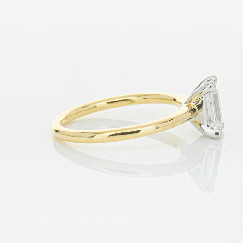 18ct Yellow Gold 1.00ct Emerald Cut Diamond Melba Ring-Ring-Walker & Hall