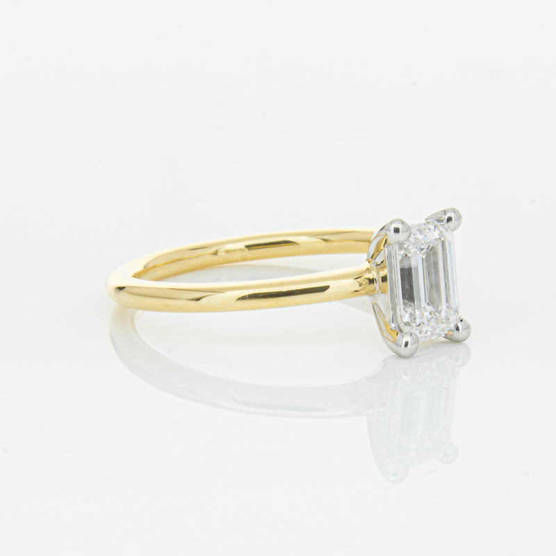 18ct Yellow Gold 1.00ct Emerald Cut Diamond Melba Ring-Ring-Walker & Hall