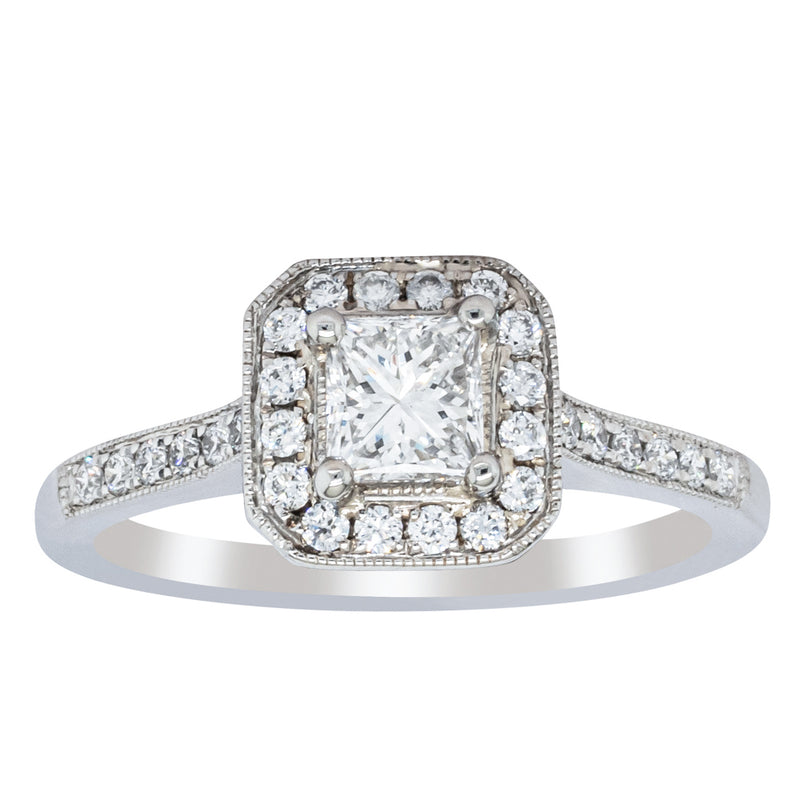 Platinum .46ct Princess Cut Reclaimed Diamond Mandalay Ring-Ring-Walker & Hall