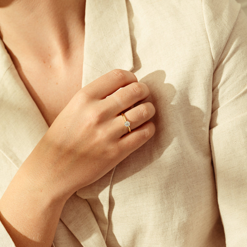 18ct Yellow Gold .50ct Diamond Capri Ring-Ring-Walker & Hall