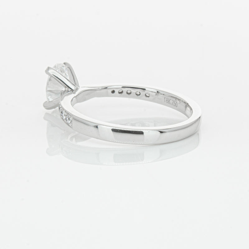 18ct White Gold .70ct Oval Cut Diamond Zenith Ring-Ring-Walker & Hall