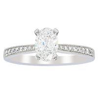 18ct White Gold .70ct Oval Cut Diamond Zenith Ring-Ring-Walker & Hall