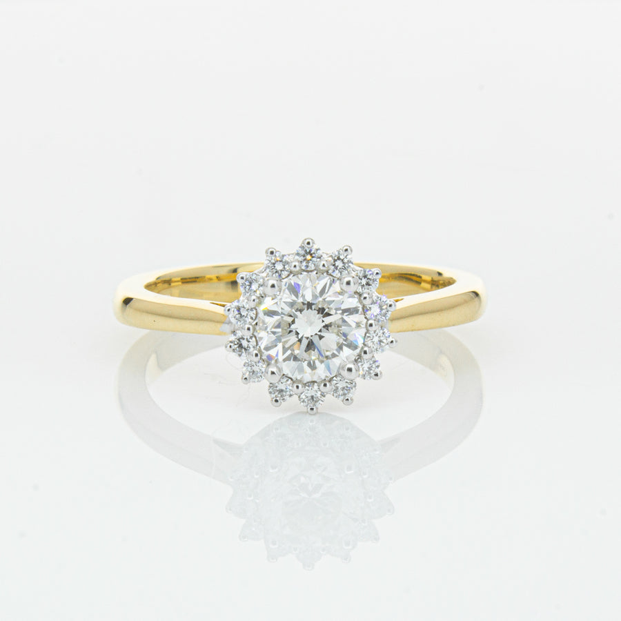 18ct Yellow Gold .70ct Diamond Belle Ring-Ring-Walker & Hall
