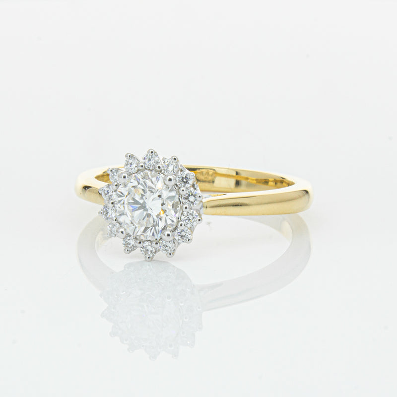 18ct Yellow Gold .70ct Diamond Belle Ring-Ring-Walker & Hall