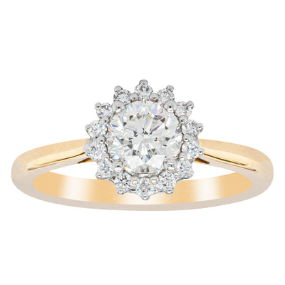 18ct Yellow Gold .70ct Diamond Belle Ring-Ring-Walker & Hall