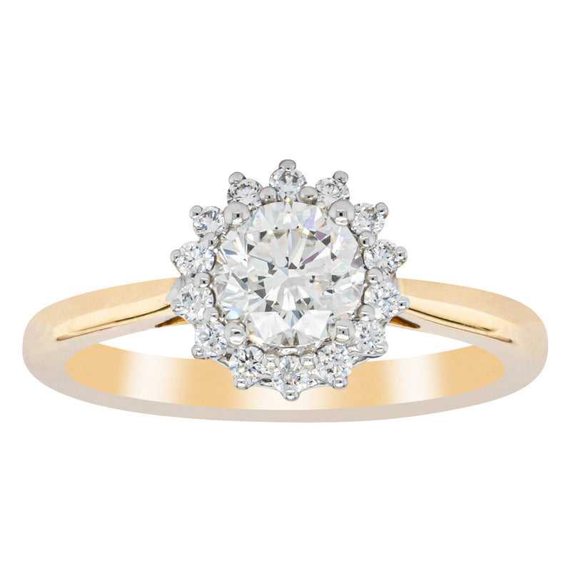 18ct Yellow Gold .70ct Diamond Belle Ring-Ring-Walker & Hall