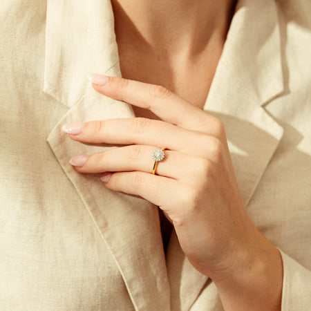 18ct Yellow Gold .70ct Diamond Belle Ring-Ring-Walker & Hall