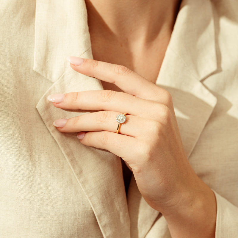 18ct Yellow Gold .70ct Diamond Belle Ring-Ring-Walker & Hall