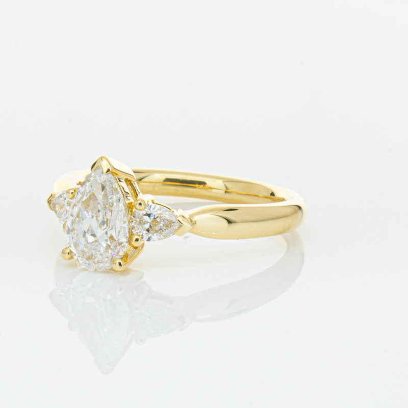 18ct Yellow Gold 1.00ct Pear Diamond Ayla Ring-Ring-Walker & Hall