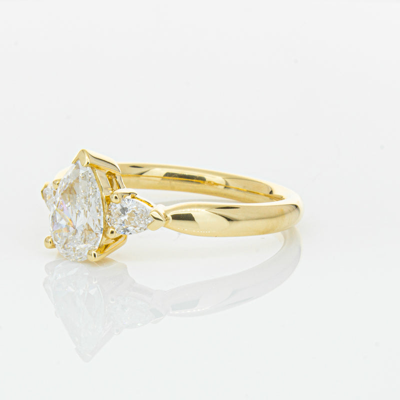18ct Yellow Gold 1.00ct Pear Diamond Ayla Ring-Ring-Walker & Hall