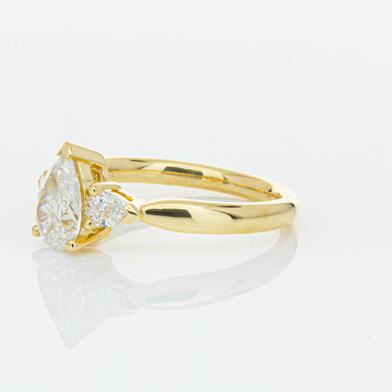 18ct Yellow Gold 1.00ct Pear Diamond Ayla Ring-Ring-Walker & Hall