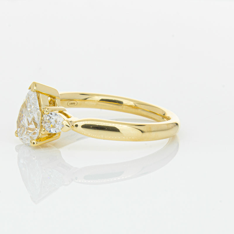18ct Yellow Gold 1.00ct Pear Diamond Ayla Ring-Ring-Walker & Hall