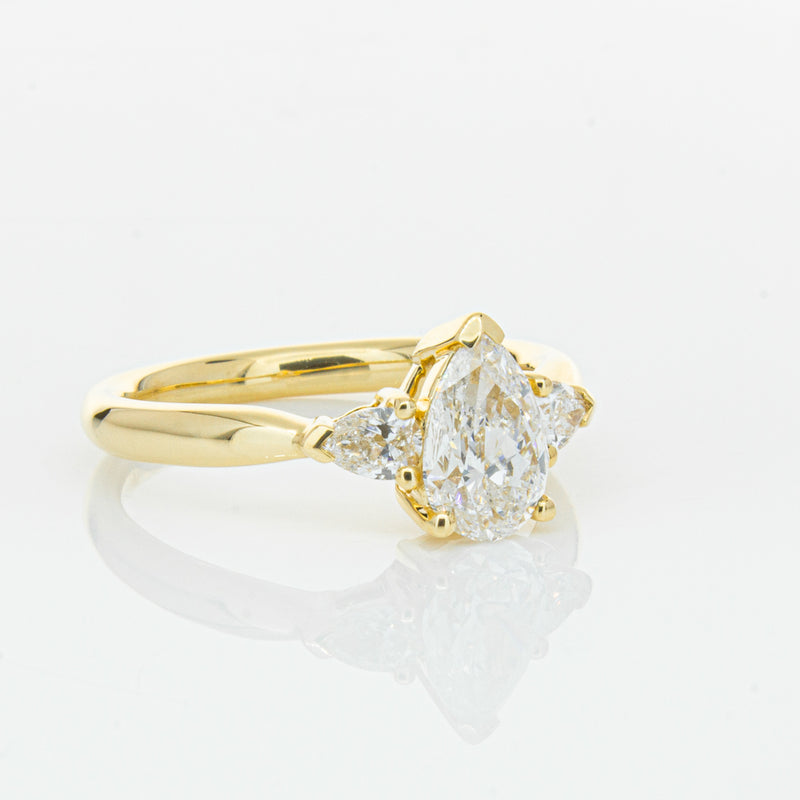 18ct Yellow Gold 1.00ct Pear Diamond Ayla Ring-Ring-Walker & Hall