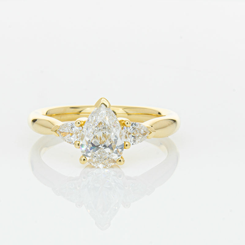 18ct Yellow Gold 1.00ct Pear Diamond Ayla Ring-Ring-Walker & Hall