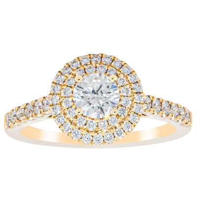 18ct Yellow Gold .40ct Diamond Rosa Ring-Ring-Walker & Hall