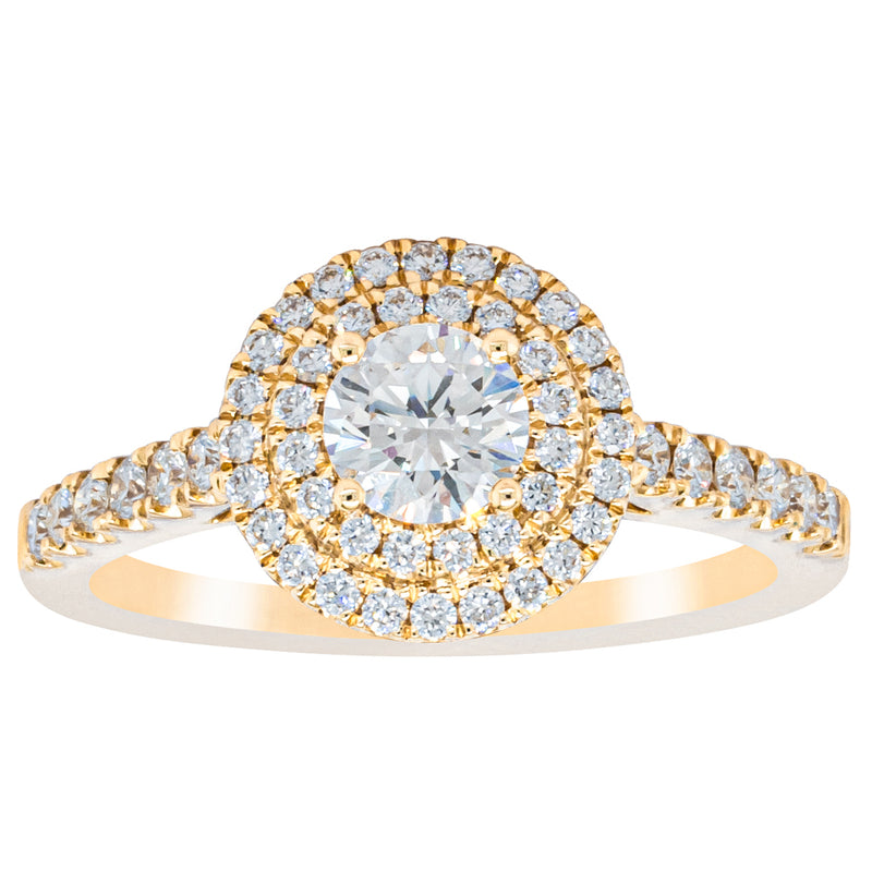 18ct Yellow Gold .40ct Diamond Rosa Ring-Ring-Walker & Hall
