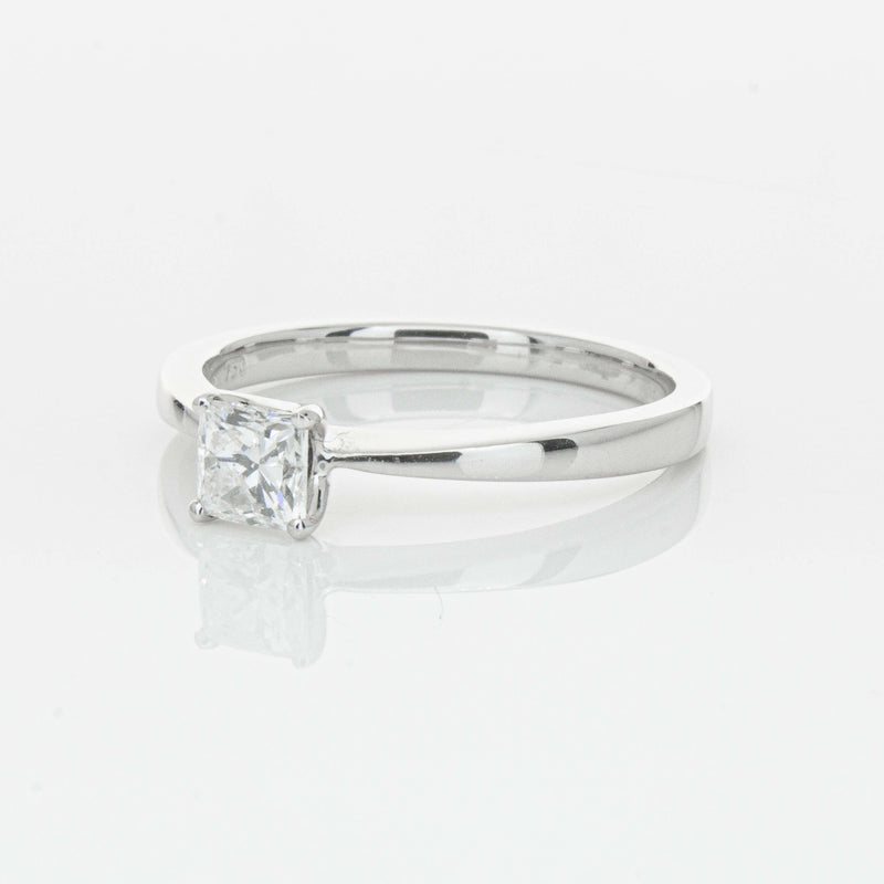 18ct White Gold .47ct Princess Cut Reclaimed Diamond Royale Ring-Ring-Walker & Hall