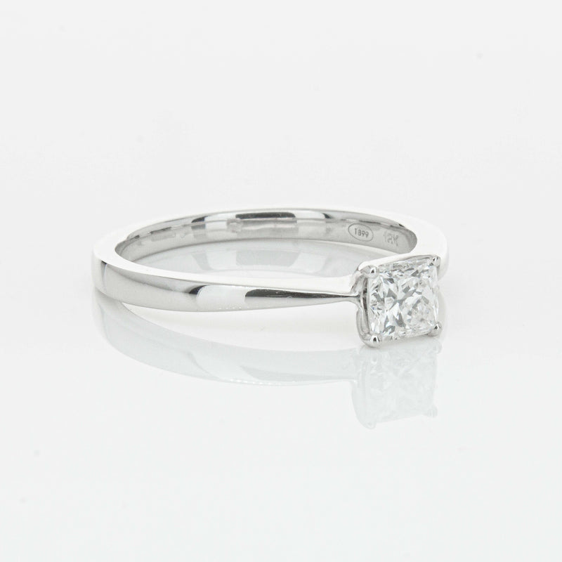 18ct White Gold .47ct Princess Cut Reclaimed Diamond Royale Ring-Ring-Walker & Hall