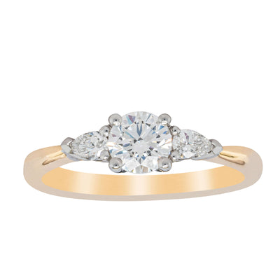 18ct Yellow Gold .52ct Diamond Ayla Ring-Ring-Walker & Hall