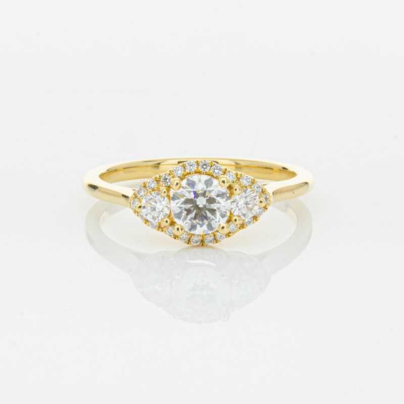 18ct Yellow Gold .44ct Diamond Posie Ring-Ring-Walker & Hall