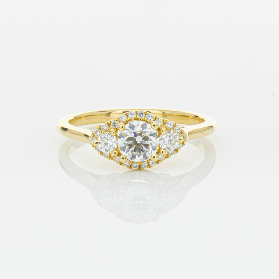 18ct Yellow Gold .44ct Diamond Posie Ring-Ring-Walker & Hall