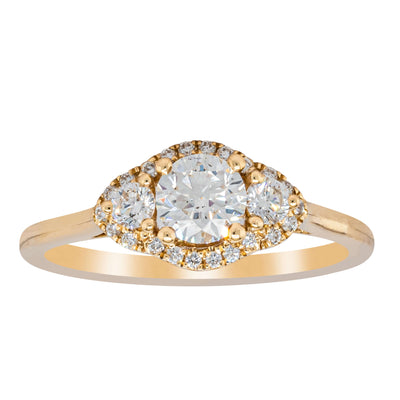 18ct Yellow Gold .44ct Diamond Posie Ring-Ring-Walker & Hall