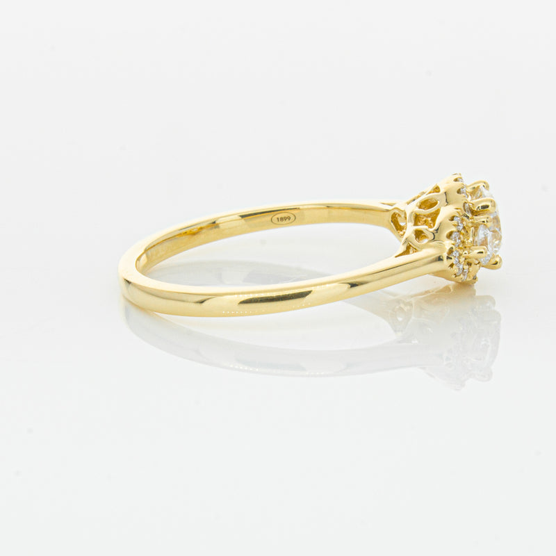 18ct Yellow Gold .44ct Diamond Posie Ring-Ring-Walker & Hall