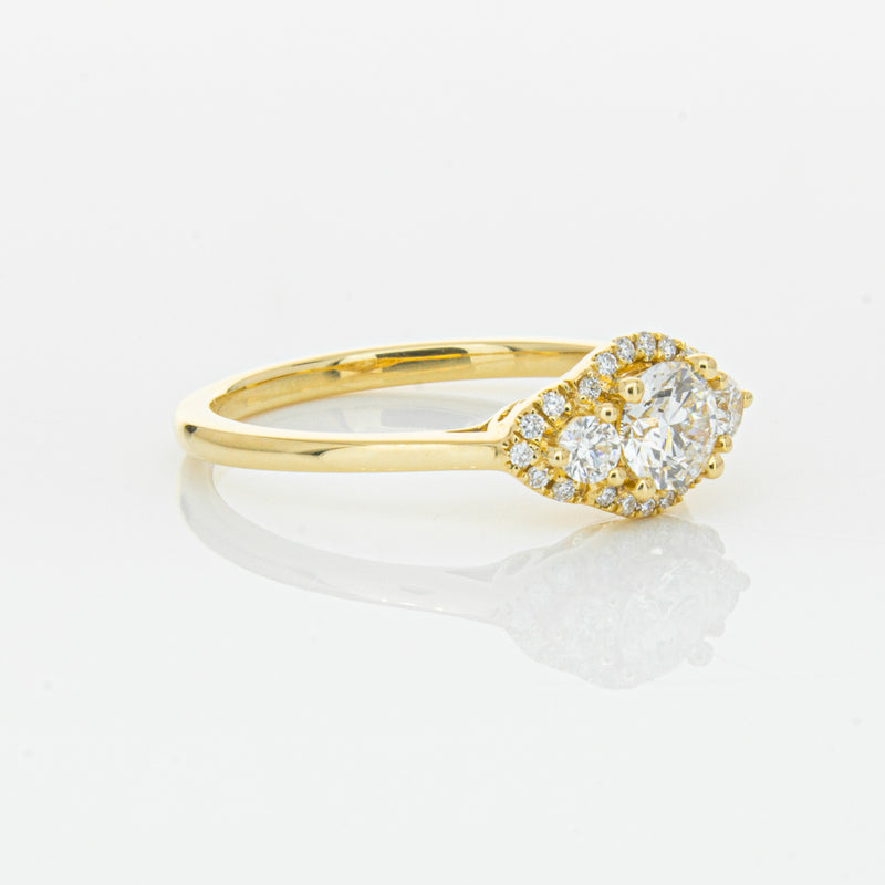 18ct Yellow Gold .44ct Diamond Posie Ring-Ring-Walker & Hall
