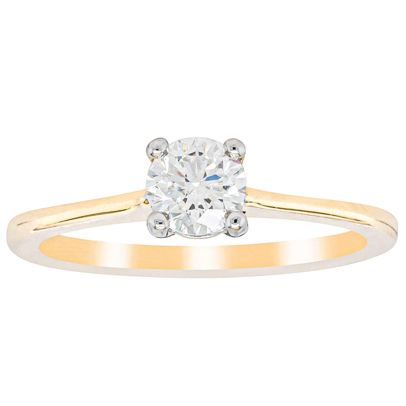 18ct Yellow Gold .45ct Diamond Solitaire Ring-Ring-Walker & Hall