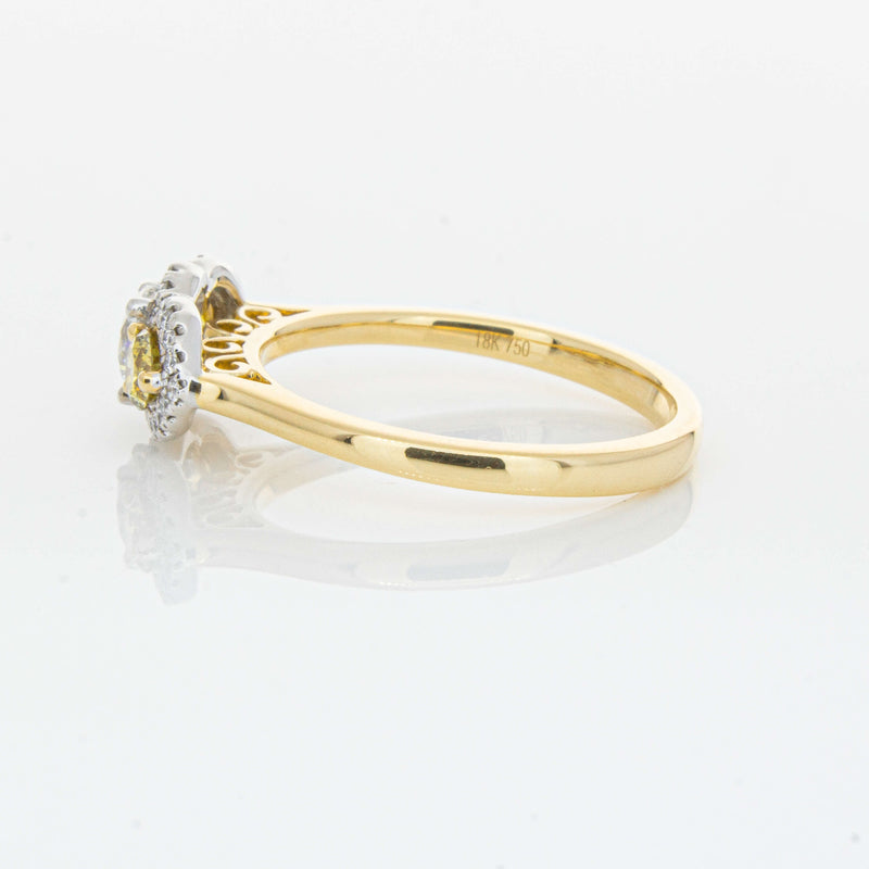 18ct Yellow Gold .84ct Yellow & White Diamond Posie Ring-Ring-Walker & Hall