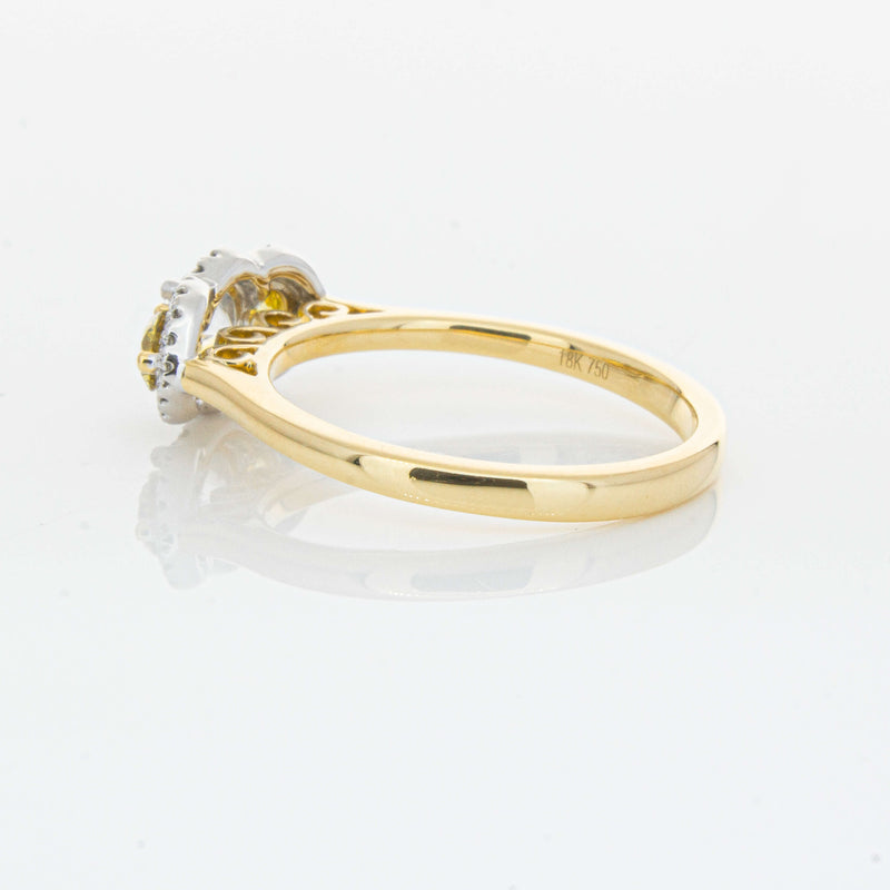 18ct Yellow Gold .84ct Yellow & White Diamond Posie Ring-Ring-Walker & Hall
