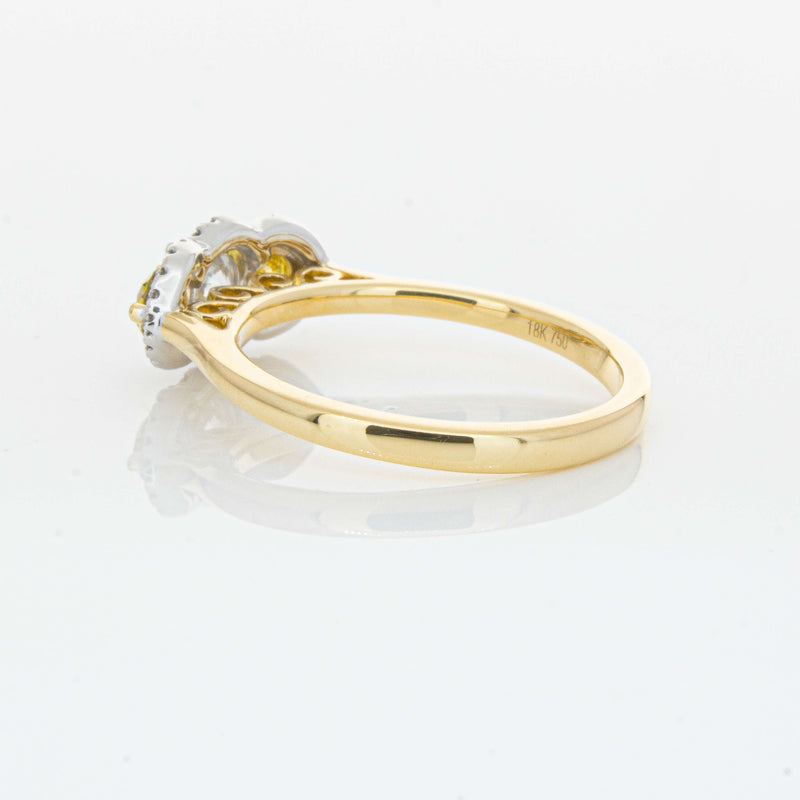 18ct Yellow Gold .84ct Yellow & White Diamond Posie Ring-Ring-Walker & Hall