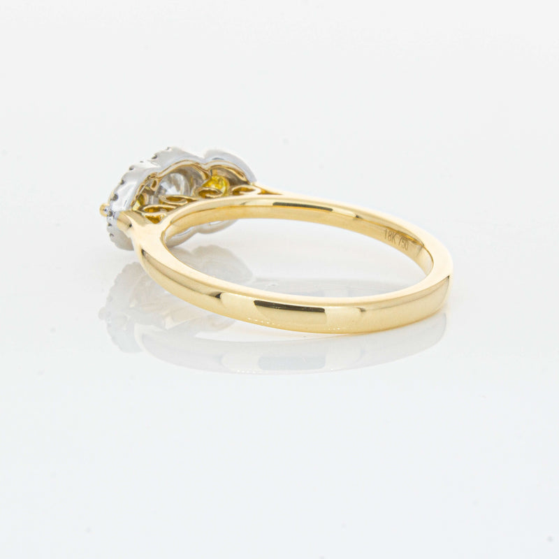 18ct Yellow Gold .84ct Yellow & White Diamond Posie Ring-Ring-Walker & Hall