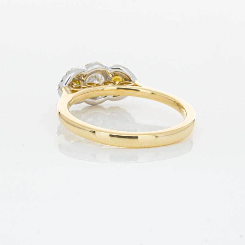 18ct Yellow Gold .84ct Yellow & White Diamond Posie Ring-Ring-Walker & Hall