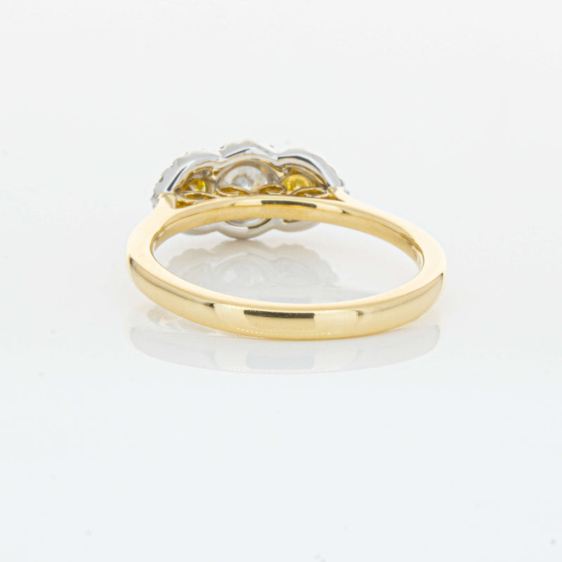 18ct Yellow Gold .84ct Yellow & White Diamond Posie Ring-Ring-Walker & Hall
