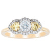 18ct Yellow Gold .84ct Yellow & White Diamond Posie Ring-Ring-Walker & Hall